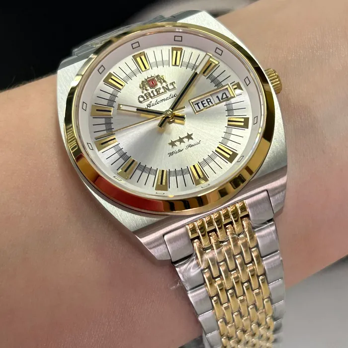 Orient 3 Estrelas Automático Heritage Misto YN6MM018 Prata