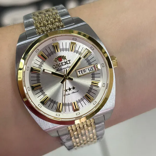 Orient 3 Estrelas Automático Heritage Misto YN6MM018 prata