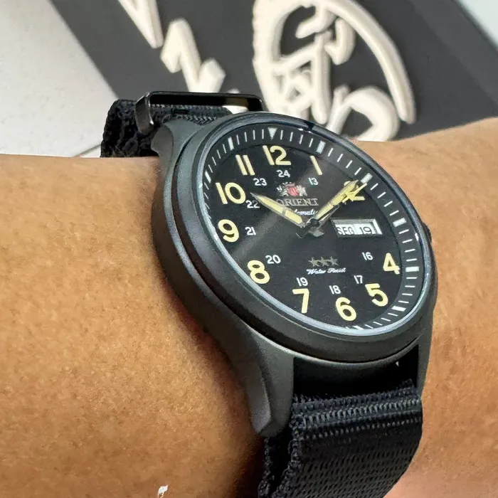 Orient 3 Estrelas Automático Sports Land IPBlack YN6PN007 Preto