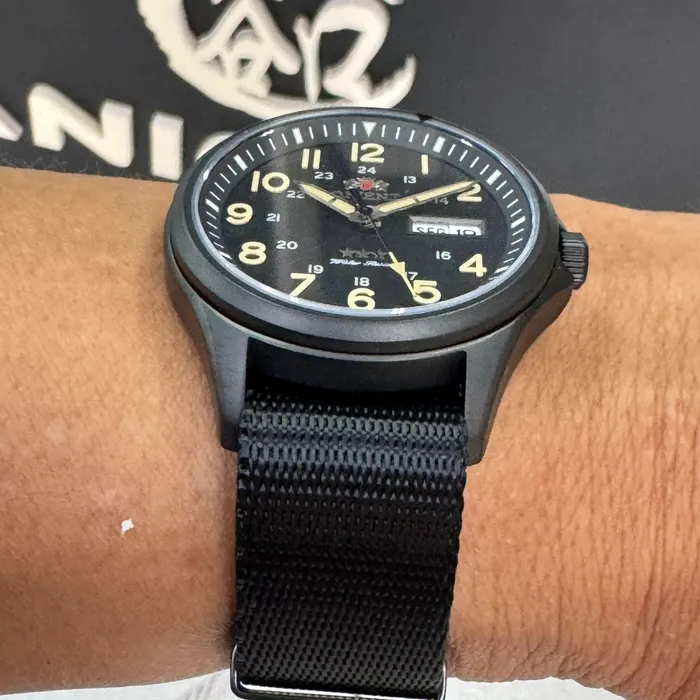 Orient 3 Estrelas Automático Sports Land IPBlack YN6PN007 Preto