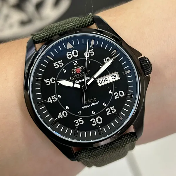 Orient 3 Estrelas Automático Sports Air IPBlack YN6PN009 preto