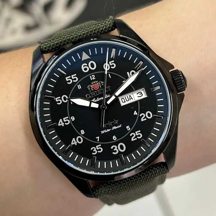 Orient 3 Estrelas Automático Sports Air IPBlack YN6PN009 preto