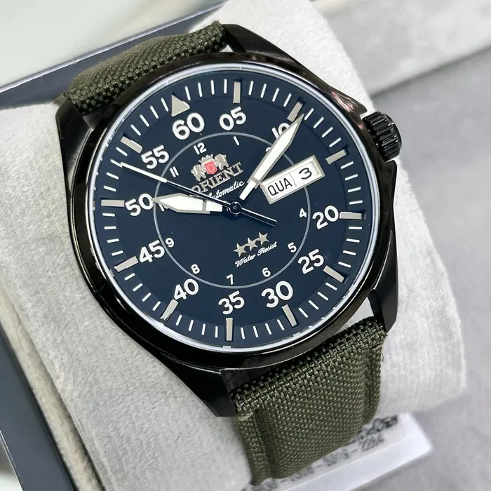 Orient 3 Estrelas Automático Sports Air IPBlack YN6PN009 preto
