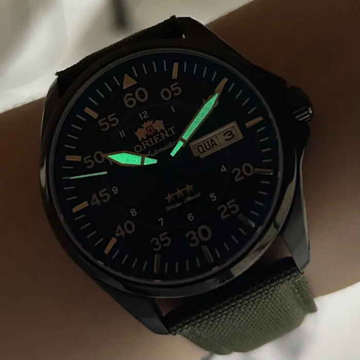 Orient 3 Estrelas Automático Sports Air IPBlack YN6PN009 preto