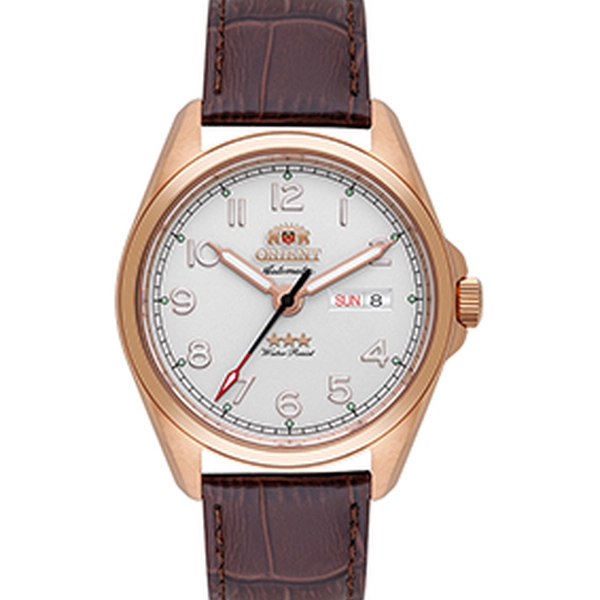 Orient 3 Estrelas Automático Elegance Rose Gold YN6RC006 Branco