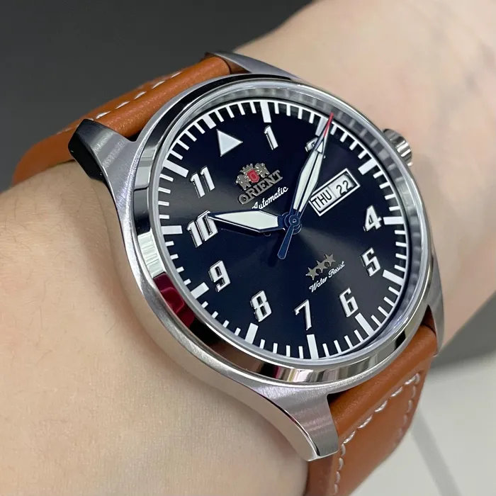 Orient 3 Estrelas Automático Sports Air Pilot YN6SC010 preto