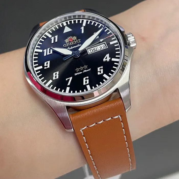 Orient 3 Estrelas Automático Sports Air Pilot YN6SC010 preto