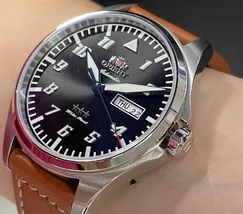 Orient 3 Estrelas Automático Sports Air Pilot YN6SC010 preto - imagem 5