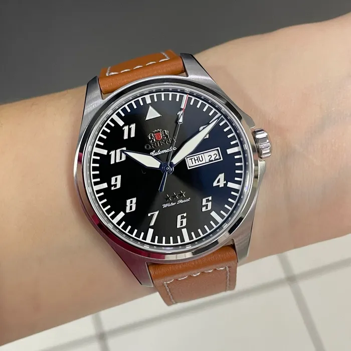 Orient 3 Estrelas Automático Sports Air Pilot YN6SC010 preto