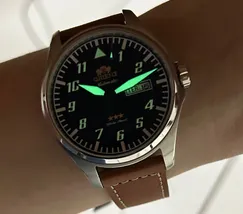 Orient 3 Estrelas Automático Sports Air Pilot YN6SC010 preto - imagem 8