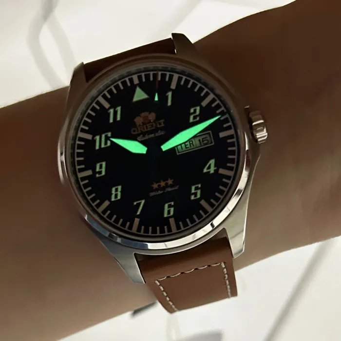 Orient 3 Estrelas Automático Sports Air Pilot YN6SC010 preto