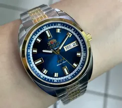 Orient 3 Estrelas Automático Heritage Dourado YN6TT004 Azul - imagem 1