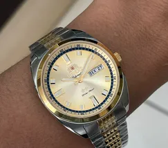 Orient 3 Estrelas Automático Heritage Dourado YN6TT004 Azul - imagem 6