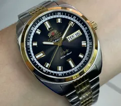 Orient 3 Estrelas Automático Heritage Dourado YN6TT004 Preto - imagem 1