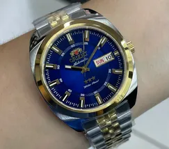 Orient 3 Estrelas Automático Heritage Dourado YN6TT005 Azul - imagem 1