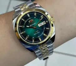 Orient 3 Estrelas Automático Heritage Dourado YN6TT005 Verde - imagem 6