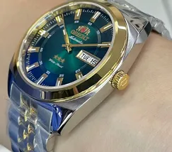 Orient 3 Estrelas Automático Heritage Dourado YN6TT005 Verde - imagem 3