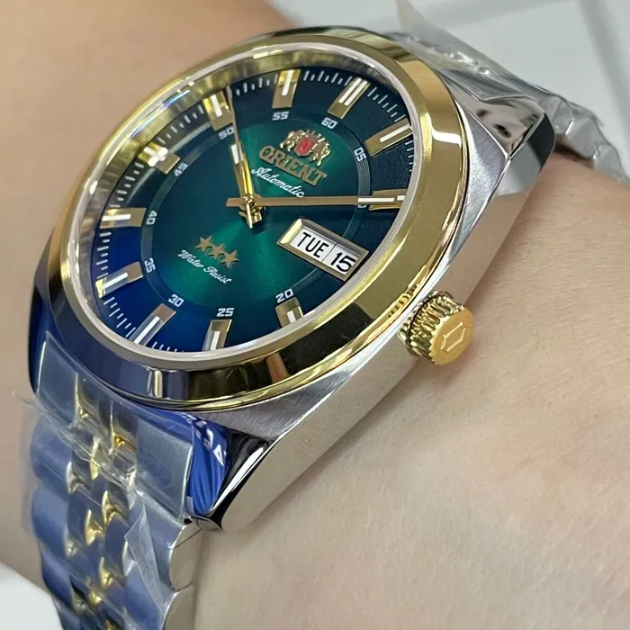 Orient 3 Estrelas Automático Heritage Dourado YN6TT005 Verde