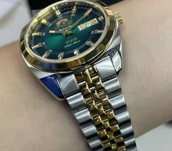 Orient 3 Estrelas Automático Heritage Dourado YN6TT005 Verde - imagem 4