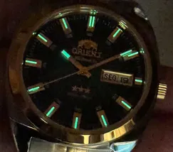 Orient 3 Estrelas Automático Heritage Dourado YN6TT005 Verde - imagem 7