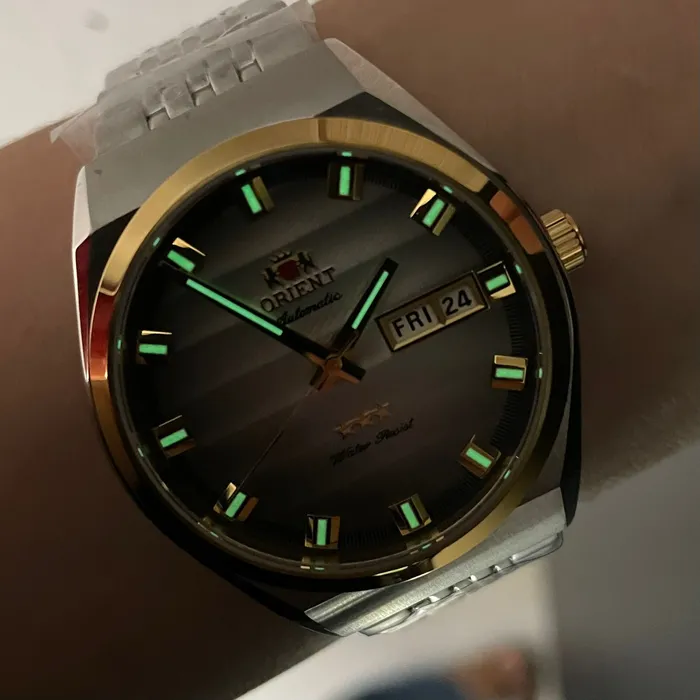 Orient 3 Estrelas Automático Heritage Misto YN6TT014 Preto