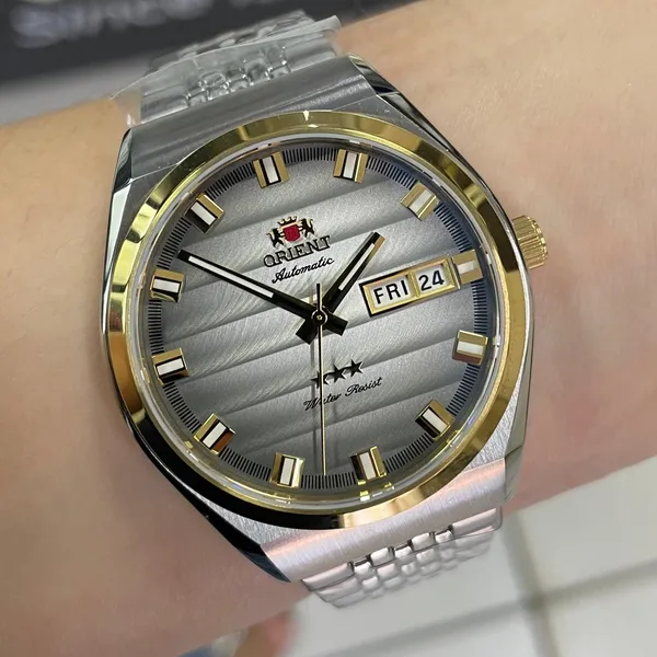 Orient 3 Estrelas Automático Heritage Misto YN6TT014 prata
