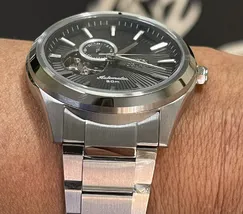 Orient Classico Automático Open heart NH3SS005 Grafite - imagem 5