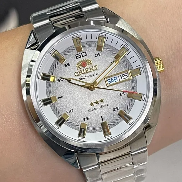Orient 3 EStrelas Automático Classico NH3SS006 Branco