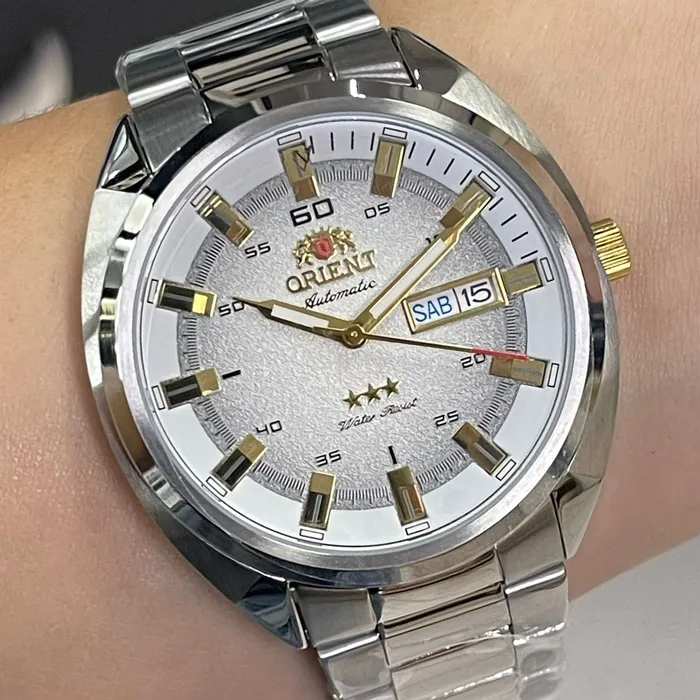 Orient 3 EStrelas Automático Classico NH3SS006 Branco