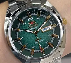 Orient 3 EStrelas Automático Classico NH3SS006 Verde - imagem 1