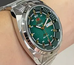 Orient 3 EStrelas Automático Classico NH3SS006 Verde - imagem 4