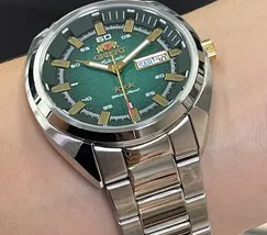 Orient 3 EStrelas Automático Classico NH3SS006 Verde - imagem 5