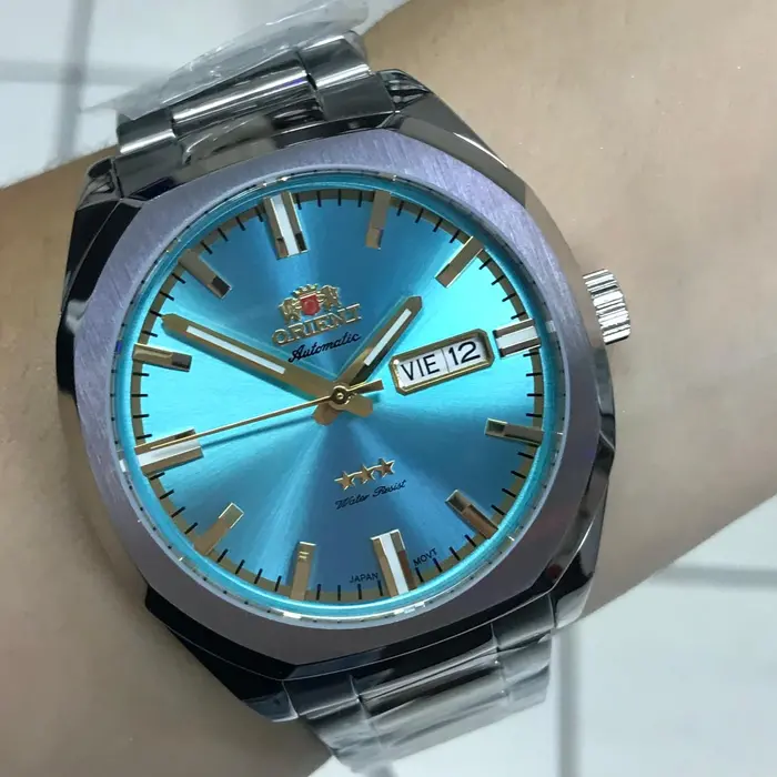 Orient 3 EStrelas Automático Classico NH3SS008 Azul Celeste
