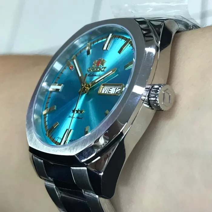 Orient 3 EStrelas Automático Classico NH3SS008 Azul Celeste