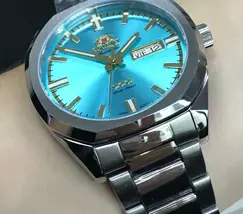Orient 3 EStrelas Automático Classico NH3SS008 Azul Celeste - imagem 5