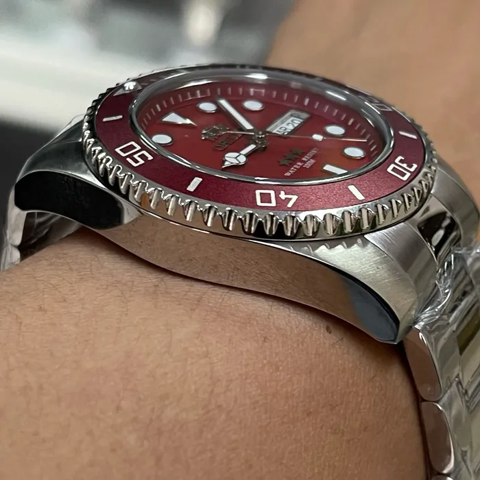 Relógio Orient 3 Estrelas Automático NH3SS009 Vermelho 42mm | Taniguchi Relógios