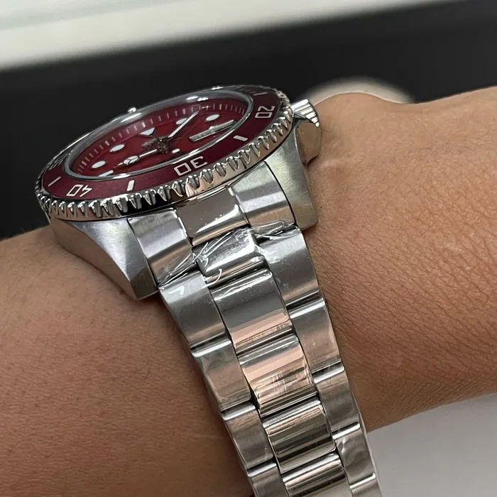 Relógio Orient 3 Estrelas Automático NH3SS009 Vermelho 42mm | Taniguchi Relógios