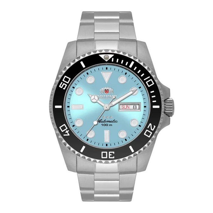 Orient 3 EStrelas Automático Sports (submariner) NH3SS010 azul celeste