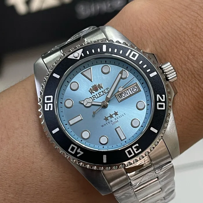 Relógio Orient 3 Estrelas Automático NH3SS010 Azul Celeste 42mm | Taniguchi Relógios