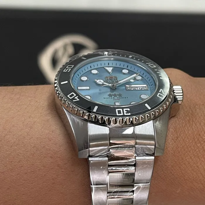 Orient 3 EStrelas Automático Sports (submariner) NH3SS010 azul celeste