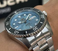 Orient 3 EStrelas Automático Sports (submariner) NH3SS010 azul celeste - imagem 4