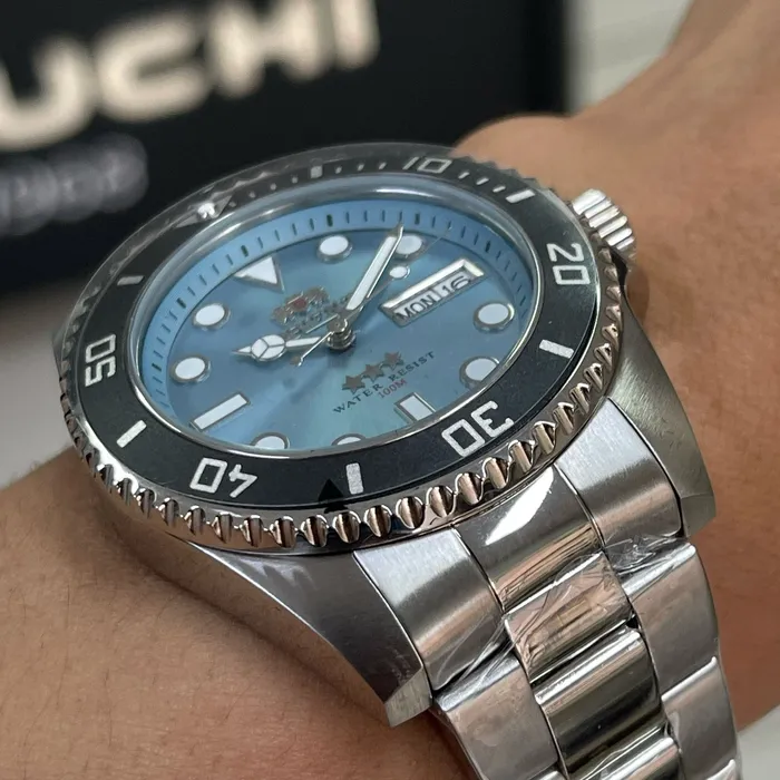 Relógio Orient 3 Estrelas Automático NH3SS010 Azul Celeste 42mm | Taniguchi Relógios