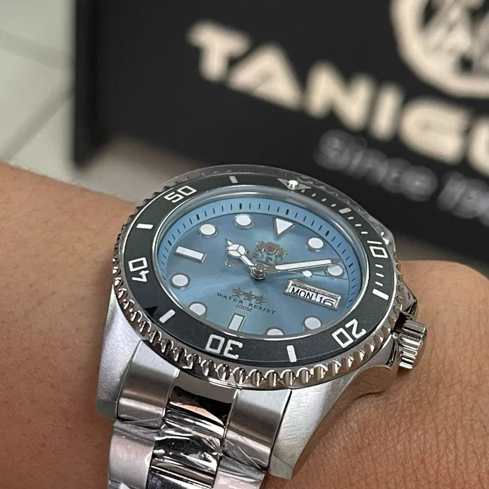 Orient 3 EStrelas Automático Sports (submariner) NH3SS010 azul celeste