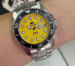 Relógio Orient 3 Estrelas Automático NH3SS011 Amarelo 42mm | Taniguchi Relógios - imagem 1