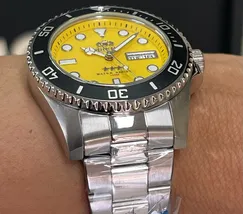 Orient 3 EStrelas Automático Sports (submariner) NH3SS011 amarelo - imagem 5