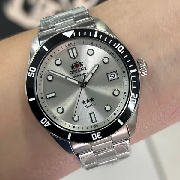 cortis ジュフン サノク Relógio Orient 3 Estrelas Automático Sports Sea Safira NH3SS016