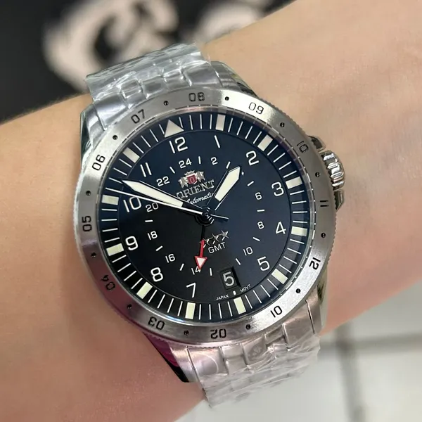 Orient 3 Estrelas GMT Automático Sports Air NH3SS018 Preto