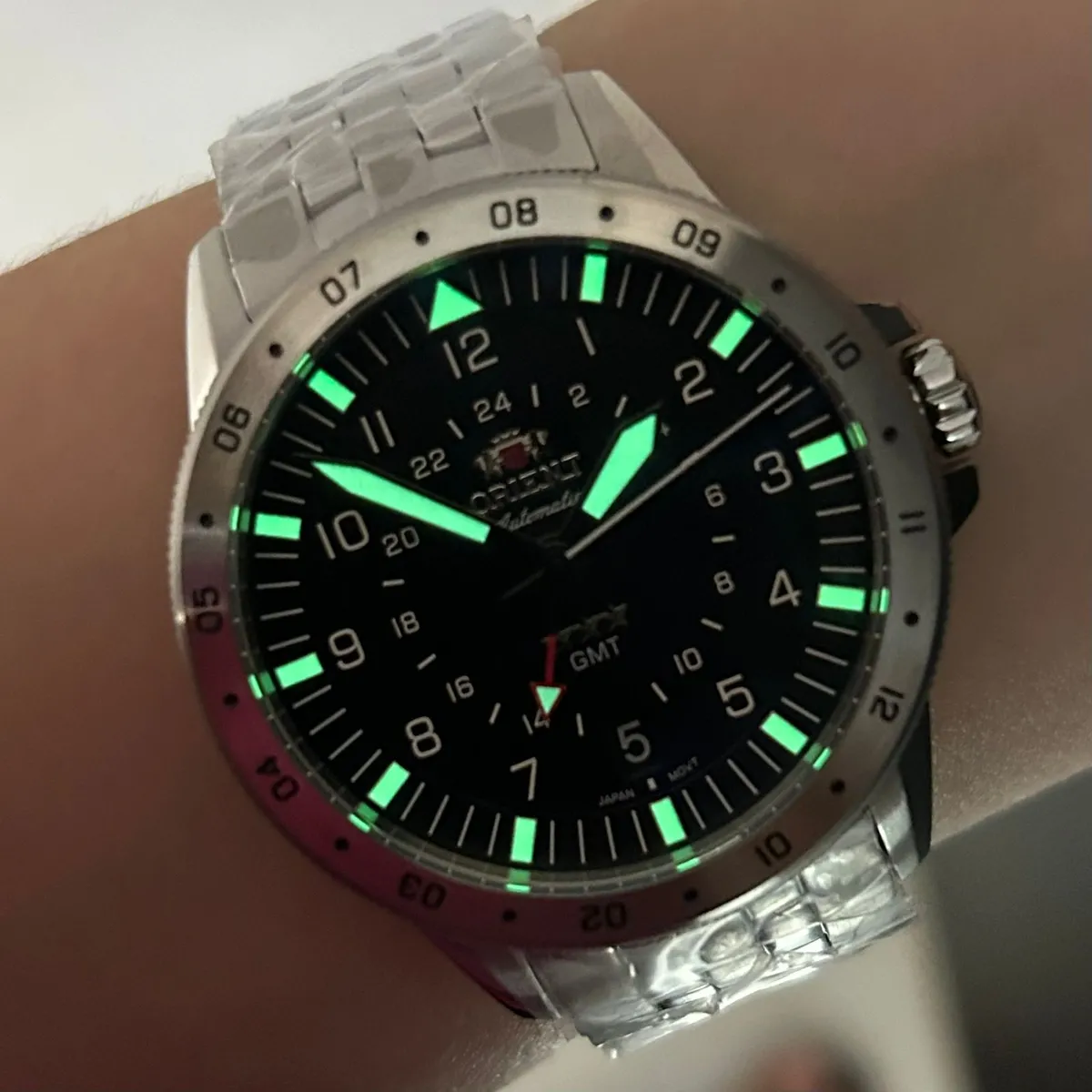 Orient 3 Estrelas GMT Automático Sports Air NH3SS018 Preto