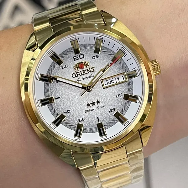 Orient 3 EStrelas Automático Classico NH3GG006 Branco