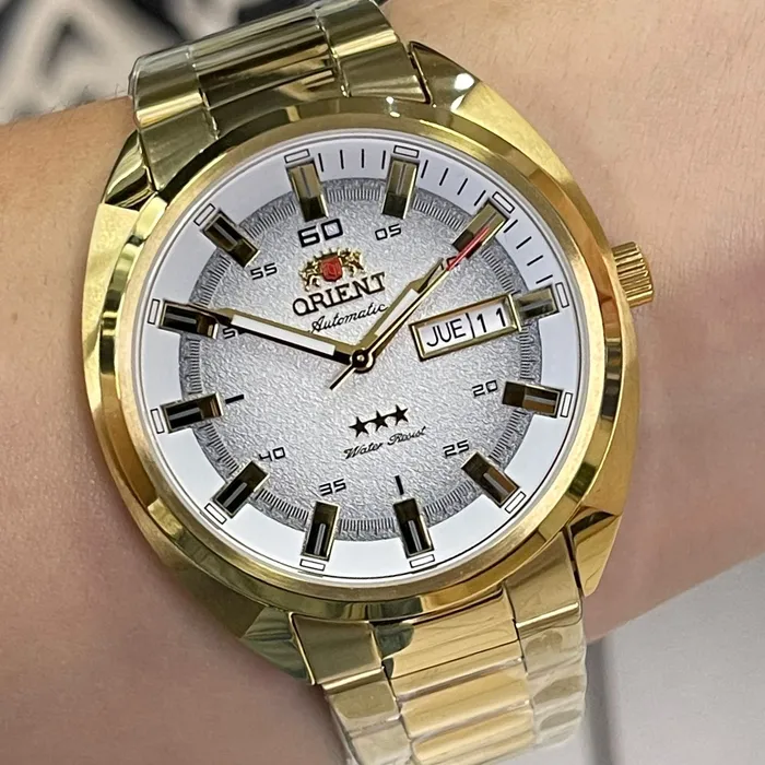 Orient 3 EStrelas Automático Classico NH3GG006 Branco